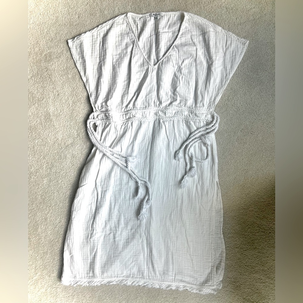 Madewell 100% cotton white swim coverup, size XXS extra extra small